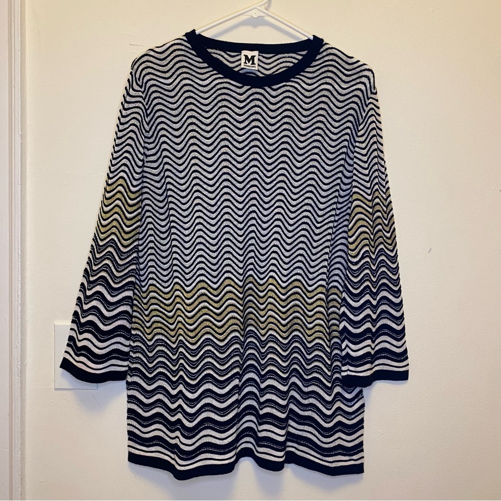 Missoni Zigzag Pattern Fine Knit Lightweight Swea… - image 1